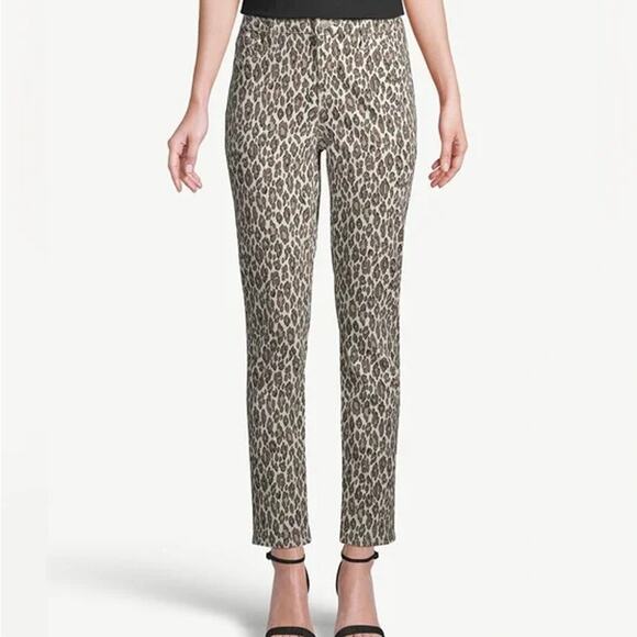 Chico's Pants - Chico’s So Slimming Girlfriend Cheetah Print Slim Leg Ankle Jeans Brown Size 14R